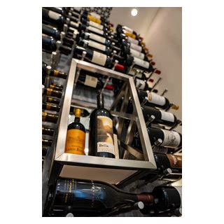 Display Boxes For Magnum Bottles In Tight Modern Wine Cellars Moderne