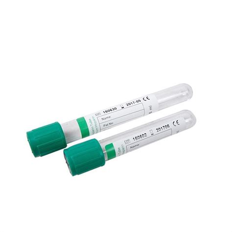 China Disposable Lithium Heparin Sodium Green Top Cap Vacuum Lab Test