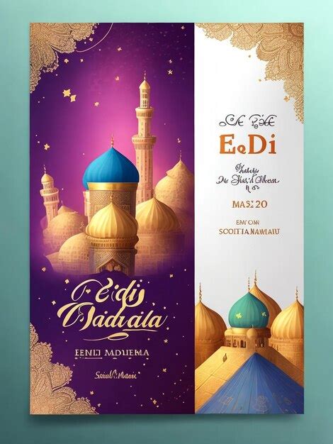 Ramadan Mubarak Invitation Poster Luxury Elegant Design With 3d Gold