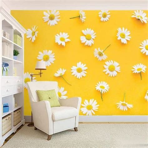 Gsm Yellow Pvc Floral Printed Wall Paper At Rs Sq Ft Flower