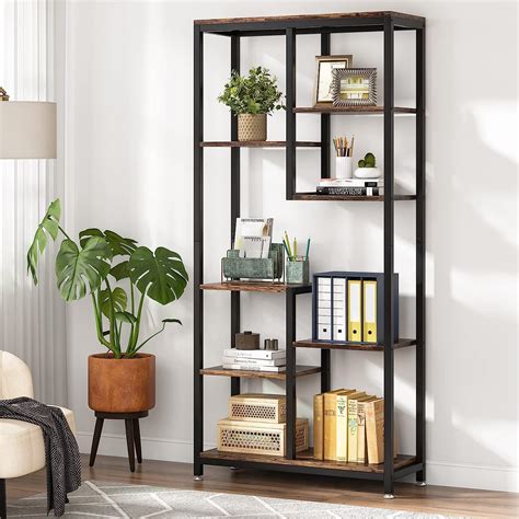 Tribesigns 6 Tier Tall Bookshelf Bookcase Industrial 8 Shelf Open