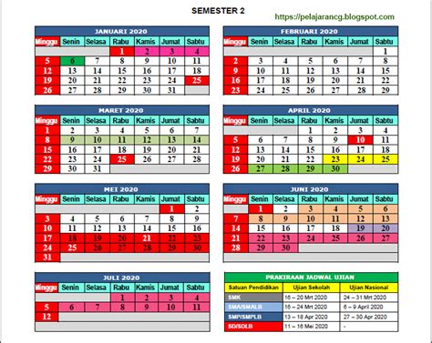 KALENDER PENDIDIKAN TAHUN AJARAN 2019 2020 PROVINSI JAWA BARAT