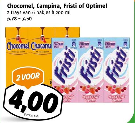 Chocomel Campina Fristi Of Optimel Trays Van Pakjes Ml