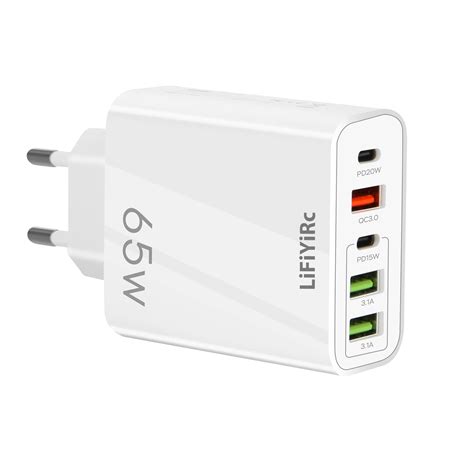 LiFiYiRc European USB C Charger Block, PD20W QC3.0 Fast Charging Multi