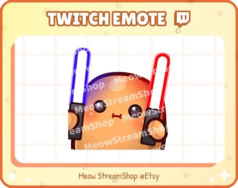 Twitch Emote Cute Potato Lightstick Light Stick Cheer Hype Happy