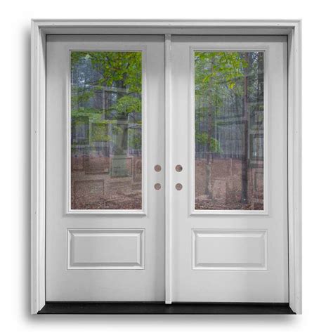 Pre Hung Fiberglass Double Doors 3qtr Clear Primed White Home Surplus Exterior Doors