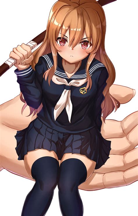 Safebooru 1girl Absurdres Aisaka Taiga Black Legwear Black Serafuku