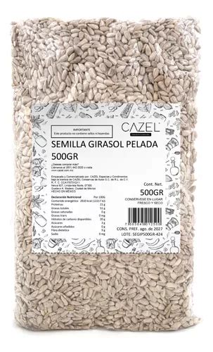 Semilla De Girasol Pelada Sin Cascara Natural 500g MercadoLibre