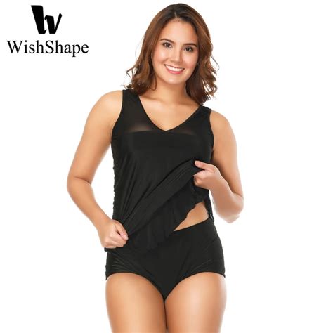 Sexy Mesh Swimwear Women Tankini With Shorts Plus Size Swimsuits Push