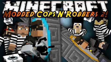 Minecraft Mini Game Modded Cops N Robbers Portal Guns Youtube