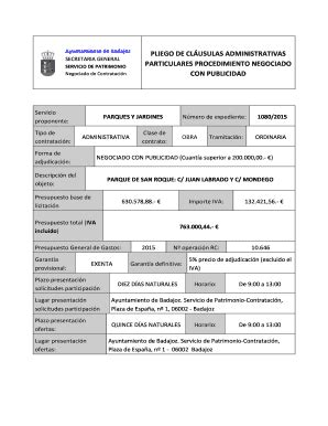 Completable En L Nea Aytobadajoz Pliego De Administrativo Parque De San