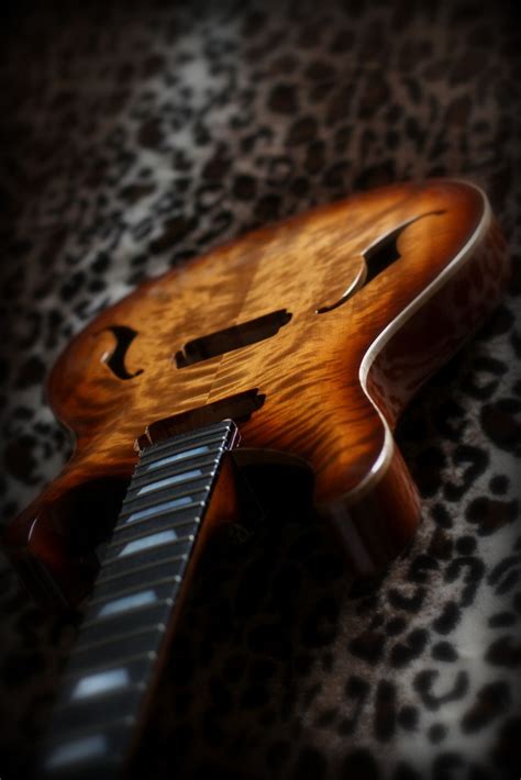 Prs Style Hollowbody Guitar Carved Top Is Made Of Finnish Flame Birch