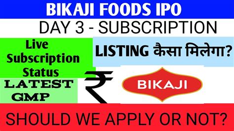 Bikaji Ipo Bikaji Ipo Gmp Today Bikaji Foods Ipo Bikaji Foods Ipo Subscription Status