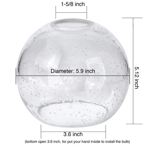 Rivqahra 2 Pack Clear Seeded Glass Globe Shade Replacement Globe