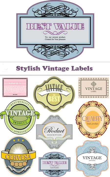 Quality Graphic Resources Stylish Vintage Labels Vector Stock