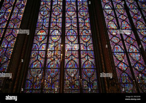 Stained Glass Window Sainte Chapelle Paris France Stock Photo Alamy