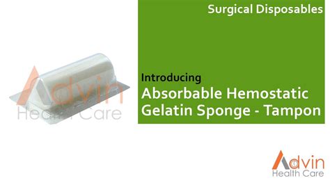 Absorbable Hemostatic Gelatin Sponge Tampon Youtube