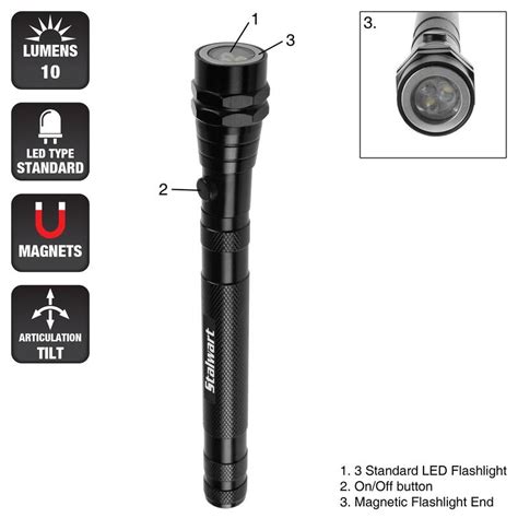 Magnetic Pocket LED Work Light - Flexible, Telescoping Flashlight, and Dual Magnet Bases - Lasts ...