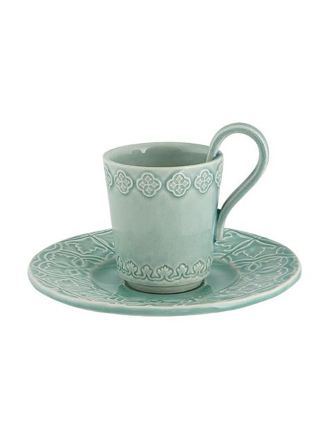 Rua Nova Bordallo Pinheiro Coffee Cup And Saucer Morning Blue Blue