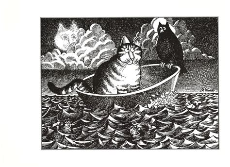 Kliban Cats Vintage Original Print Cat In Tub In Choppy Water 32 Etsy