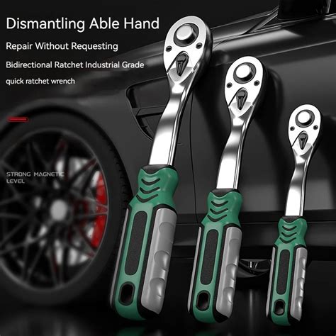 Retractable Straight Curved Short Ratchet Wrench High Torque Wrench For