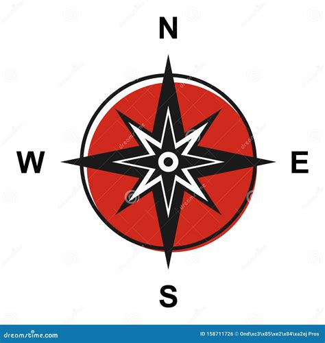 Modern Flat Icon Compass With North South East And West Symbol