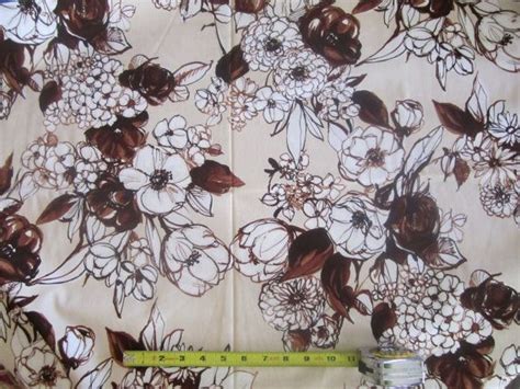 BROWN Floral COTTON Fabric Over 2 Yards | Etsy | Brown floral, Floral ...