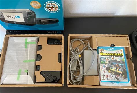 Nintendo Wii U Deluxe Gb Console W Nintendo Land Nunchuck Wheel