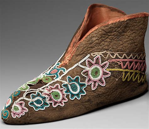 Curiously Shaped Native American Moccasins Of Muscogee Creek Tribe