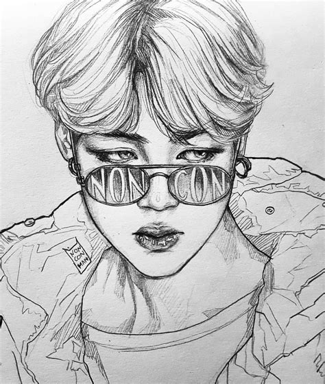 Dibujos A Lapiz Bts BTS Jin in charcoal pencil Dibujos a lápiz