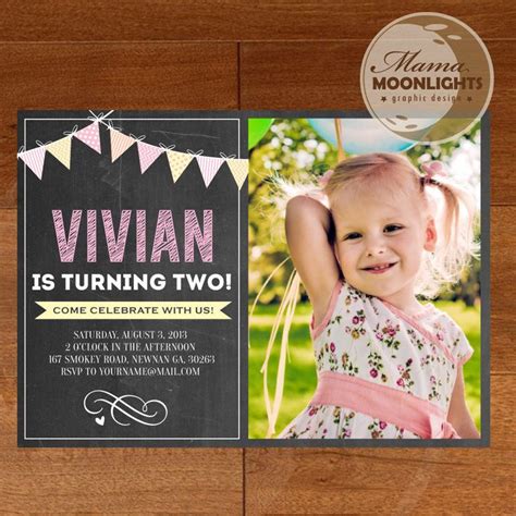 Chalkboard Birthday Party Invitation Digital Printable X Or Etsy