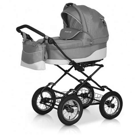 Детская коляска Riko Modus Classic 2 в 1 12 белый-серый