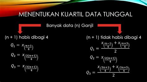 Rumus Menentukan Kuartil Data Tunggal Dengan Banyak Data Ganjil Youtube