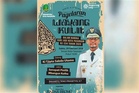 Meriahkan Hari Jadi Kota Pasuruan Gelar Wayang Kulit Akhir Pekan