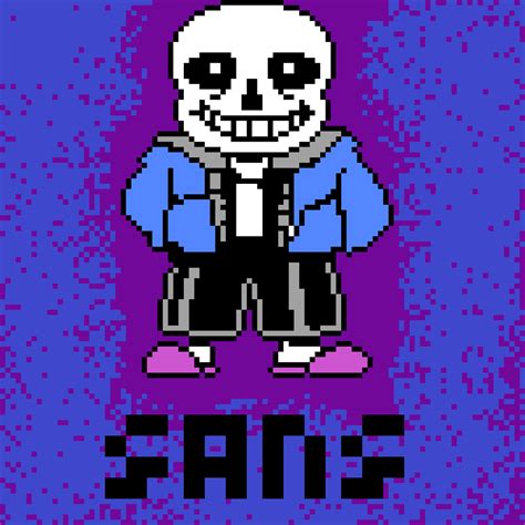 Sans Pixel Art (by my brother!) by Pinkajou52 on DeviantArt