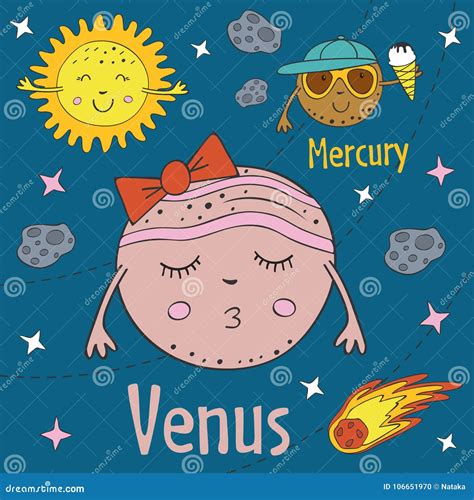 Funny Mercury Planet Cartoon Illustration 31963192