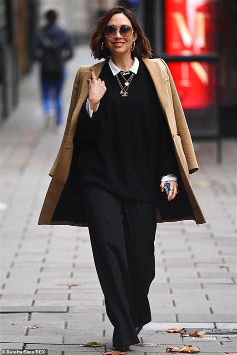 Myleene Klass Looks Chic In An Oversized Sweater And Flared Trousers Daily Mail Online