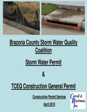 Fillable Online Brazoria County Storm Water Quality Fax Email Print