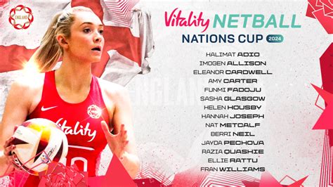 England reveals squad for Nations Cup - Netball Rookie Me Central