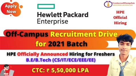 Latest Updates Hpe Off Campus Recruitment Drive Batch Hpe