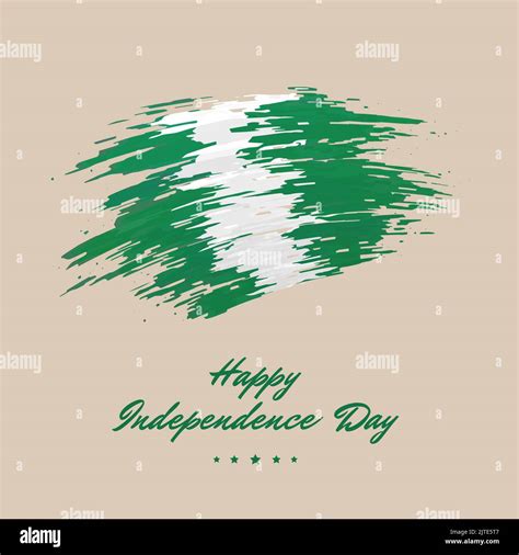 October 1 Independence Day Nigeria Vector Template Nigerian Flag