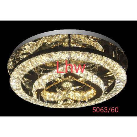 Jual Lampu Hias Plafon Led Kristal Bulat 60cm Dekorasi Ruang Tamu