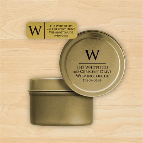 Single Initial Gold Foil Return Address Labels On A Roll With