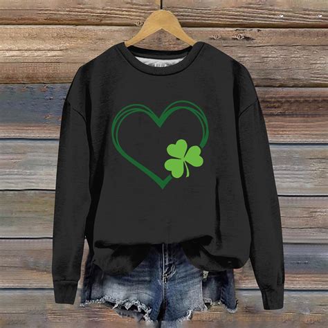 Sksloeg Saint Patricks Day Sweatshirts For Women Loose Fit Shirt