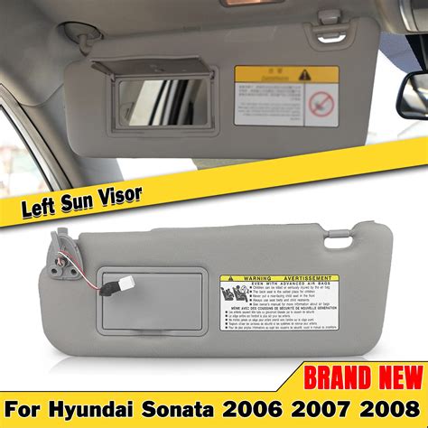 For Hyundai Sonata 2005 2010 Gray Sun Visor Left Driver Car Front