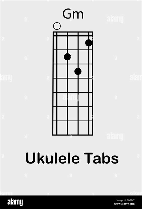 Ukulele Tabulator With G Minor Chord Vector Illustration Stock Vector