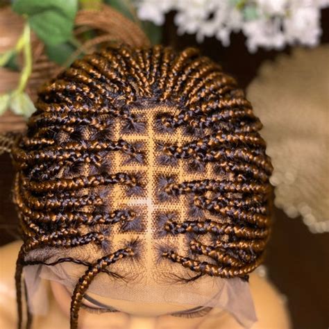 Blonde Knotless Box Braided X Lace Frontal Wig Inches Etsy