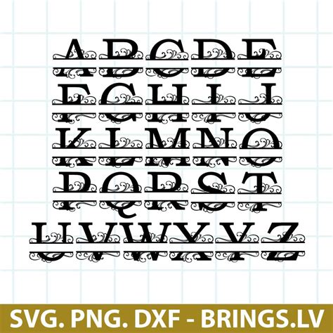 Papercraft Craft Supplies Tools Split Letters Svg Royal Monogram Svg