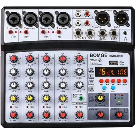 Mixer De Som De Udio Bomge De Canais Console Mercadolivre