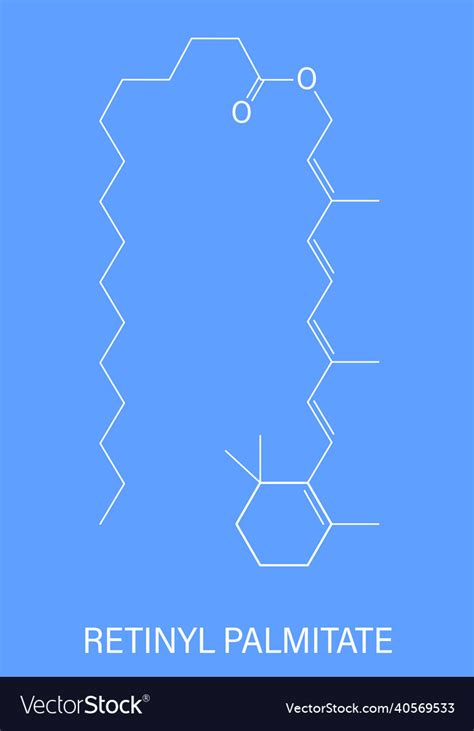 Retinyl palmitate molecule skeletal formula Vector Image